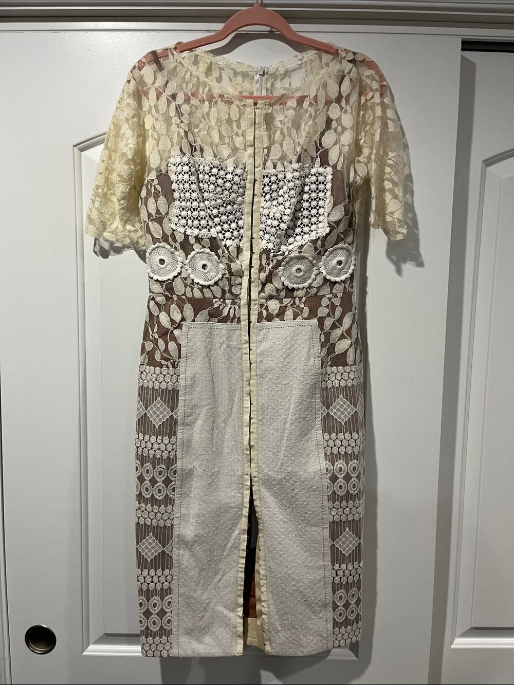 Lace knee length pencil dress